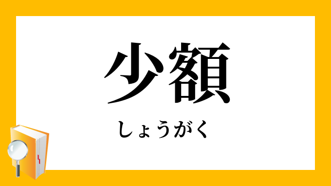 少額 しょうがく の対義語 反対語